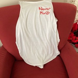Madden Girl “never mind” white workout tank